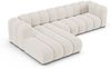 Micadoni Modulares Ecksofa Lupine 4-Sitzer Links Chenille Eden Helles Beige Bild 3
