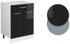Küchenunterschrank R-Line Schwarz Hochglanz 60 cm mit Schublade, AP Anthrazit Vicco Bild 5