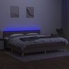 vidaXL Boxspringbett mit Matratze & LED Stoff Taupe 200x200 cm, Härtegrad: H2 [3134065] Bild 4