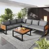 Gegtuon Gartenmöbel-Sitzgruppe 5-teilig für 5-6 Personen Grau Bild 2