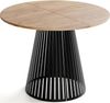 WFL GROUP Esstisch Naro Black ausziehbar rund mit schwarzen Lamellen, Metallbeinen (MADE IN EU, erhältlich in 2 Größen – 100/120 cm, ausziehbar auf 180/200 cm), platzsparender Tisch mit Lamellen für Küche, Esszimmer oder Wohnzimmer Bild 4