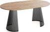 WFL GROUP Esstisch Naro Black ausziehbar rund mit schwarzen Lamellen, Metallbeinen (MADE IN EU, erhältlich in 2 Größen – 100/120 cm, ausziehbar auf 180/200 cm), platzsparender Tisch mit Lamellen für Küche, Esszimmer oder Wohnzimmer Bild 3