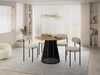 WFL GROUP Esstisch Naro Black ausziehbar rund mit schwarzen Lamellen, Metallbeinen (MADE IN EU, erhältlich in 2 Größen – 100/120 cm, ausziehbar auf 180/200 cm), platzsparender Tisch mit Lamellen für Küche, Esszimmer oder Wohnzimmer Bild 5