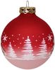 Weihnachtskugel Winterdorf Ø 8cm, rot / weiss, Schatzhauser Weihnachtsschmuck Bild 2