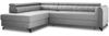 Ecksofa Alice mit Schlaffunktion und Bettkasten, Wohnlandschaft mit einstellbare Kopfstützen, Couch, Sofa, Bettsofa, Schlafsofa (Grau (Paros 05), Ecksofa Links) Bild 2