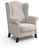 Beautysofa Ohrensessel Leonardo (mit Holzbeine, Wellenfedern), Polstersessel im skandinavisches Stil, Sessel aus Velours, Wohnzimmer Bild 4