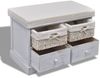 vidaXL Sitzbank mit Stauraum Weiß 62×33×42 cm Paulownia Holz 240790 Bild 4
