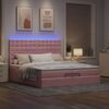vidaXL Ottoman-Bett mit Matratzen & LEDs Rosa 200x200 cm Samt 3314491 Bild 3