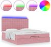 vidaXL Ottoman-Bett mit Matratzen & LEDs Rosa 200x200 cm Samt 3314491 Bild 5