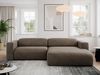 Ecksofa PASADENA, freistehendes Ecksofa, breite Armlehnen, Federsitz - rechts - Braun Velours Bild 2