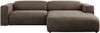 Ecksofa PASADENA, freistehendes Ecksofa, breite Armlehnen, Federsitz - rechts - Braun Velours Bild 5