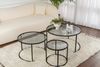 Dmora Set mit 3 Couchtischen Rowan, Niedriger Wohnzimmertisch, Kaffeeregal, Couchtisch für Sofa, 80x80 h43 cm, Schwarz und Grau Bild 4