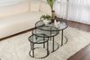 Dmora Set mit 3 Couchtischen Rowan, Niedriger Wohnzimmertisch, Kaffeeregal, Couchtisch für Sofa, 80x80 h43 cm, Schwarz und Grau Bild 5