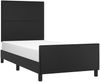 Einzelbettgestell Design für Erwachsene mit Kopfteil Schwarz 90x200 cm Kunstleder d3288e Bild 3