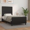 Einzelbettgestell Design für Erwachsene mit Kopfteil Schwarz 90x200 cm Kunstleder d3288e Bild 2