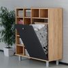 Vicco 'Fynn' Badregal mit Wäschekorb, MDF natur / anthrazit, 78,4 x 34 x 91,6 cm Bild 5