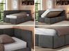 Jugendbett 90x200 ARVO Polsterbett mit Bettkasten, Stauraum & Gasdruckfeder, Modernes Design mit Kopfteil, Multipocket Matratze - Dunkelgrau Velvet - ELORI LUX - Rechts Seite Bild 2