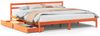 vidaXL Massivholzbett ohne Matratze Wachsbraun 200x200 Kiefernholz 3301562 Bild 2