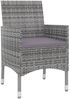 vidaXL 7-tlg. Garten-Essgruppe mit Auflagen Poly Rattan und Glas 3099694 Bild 3
