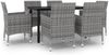 vidaXL 7-tlg. Garten-Essgruppe mit Auflagen Poly Rattan und Glas 3099694 Bild 2