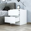 Roomart KOMO Beistelltisch mit 2 Schubladen – Nachttisch & Aufbewahrungstisch – 40 x 46,8 cm – Modernes Möbel für Wohnzimmer, Schlafzimmer & Büro • Weiß Bild 5