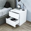 Roomart KOMO Beistelltisch mit 2 Schubladen – Nachttisch & Aufbewahrungstisch – 40 x 46,8 cm – Modernes Möbel für Wohnzimmer, Schlafzimmer & Büro • Weiß Bild 4