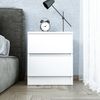 Roomart KOMO Beistelltisch mit 2 Schubladen – Nachttisch & Aufbewahrungstisch – 40 x 46,8 cm – Modernes Möbel für Wohnzimmer, Schlafzimmer & Büro • Weiß Bild 2