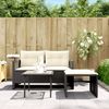 vidaXL 3-tlg. Garten-Sofagarnitur mit Kissen Schwarz Poly Rattan 365457 Bild 3