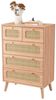 FUROKOY Sideboard Kommode Küchenschrank, Holzbeine (Buffetschrank Highboard mit 5 Rattan Geflechte Schubladen), für Schlafzimmer, Wohnzimmer, Flur, 60 x 34 x 91 cm Bild 5