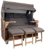 Strandkorb Kampen Spezial 3-Sitzer White Oak Set 1 inkl. Industrierollen und Hydraulikdämpfer Bild 3