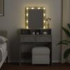 vidaXL Schminktisch mit LED-Beleuchtung Betongrau 80x41x144,5 cm 848181 Bild 3