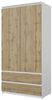 Furnica Kleiderschrank Garderobenschrank, 2 Türen und 2 Schubladen H180 x B90 x T50cm Bild 3