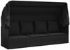vidaXL Outdoor-Loungebett mit Dach und Kissen Schwarz Poly Rattan 319569 Bild 2