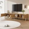 TV-Board MDF/Spanplatte mit Holzmaserung, 4 Türen & Soft-Close, 180x40x40 cm, Holzfarbe Bild 4