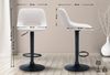 CLP 2er Set Barhocker Camden Stoff drehbar und höhenverstellbar,creme Metall matt schwarz Bild 2