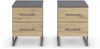 Nachtkommode >Butte< (2er-Set) in Eiche Artisan / grau - 40x53x42 (BxHxT) Bild 4