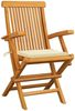 vidaXL Gartenstühle mit Creme Kissen 6 Stk. Massivholz Teak 3062543 Bild 2
