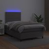 vidaXL Boxspringbett mit Matratze & LED Grau 120x190 cm Kunstleder 3270291 Bild 4