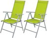 2 Stück Garten Klappstuhl Aluminium - Textilen Silbergrau/Lime Bild 2