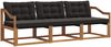 vidaXL Outdoor-Sofagarnitur mit Kissen 3 pcs Natürlich und Schwarz 3369155 Bild 2