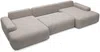 Vente-unique - DAVISO Sofa Stoff Schokoladenbraun - B 163 cm x H 87 cm x L 360 cm Bild 5