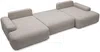 Vente-unique - DAVISO Sofa Stoff Schokoladenbraun - B 163 cm x H 87 cm x L 360 cm Bild 4