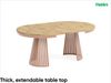 MEBLINI Esstisch Rund Ausziehbar aus Metall - 120-196x76 cm - CONEY - Artisan Eiche/Kupferfarbe - Loft - Esszimmertisch Modern - Küchentisch - Ausziehtisch - Round Dining Table Bild 2