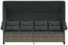 vidaXL Sonnenliege mit Dach und Kissen Grau Poly Rattan 368337 Bild 5