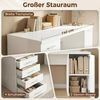 HOMCOM Schreibtisch Moderner Bürotisch (1 Tisch, 1-St, PC Tisch), 140 cm breit, 4 Schubladen, Schrank, höhenverstellbares Regal Bild 4