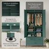 skølm 'Atria' Kleiderschrank mit 3 Schubladen, Metall, 170x45x80 cm, dunkelgrün, Garderobe mit 4 Fächern und 2 Kleiderstangen Bild 3