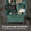 skølm 'Atria' Kleiderschrank mit 3 Schubladen, Metall, 170x45x80 cm, dunkelgrün, Garderobe mit 4 Fächern und 2 Kleiderstangen Bild 5