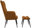 vidaXL Relaxsessel mit Hocker Braun Samt [328092] Bild 4
