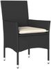vidaXL Gartenstühle mit Kissen 2 Stk. Schwarz Poly Rattan 368108 Bild 4