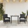 vidaXL Gartenstühle mit Kissen 2 Stk. Schwarz Poly Rattan 368108 Bild 3